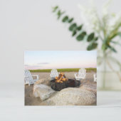 ビーチキャンプファイアアットデュスクケープコッド葉書 ポストカード (スタンド正面)