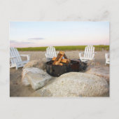 ビーチキャンプファイアアットデュスクケープコッド葉書 ポストカード (正面)