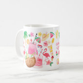 ビーチキュート夏おもしろい水彩アイコン コーヒーマグカップ (正面左)