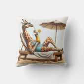 ビーチキリンがカクテルを飲む クッション (裏面)