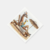 ビーチキリンがカクテルを飲む スタンダードカクテルナプキン (角)