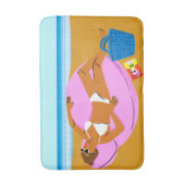 ビーチキーンピンク バスマット (正面縦)