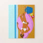 ビーチキーン – ピンク ジグソーパズル (縦)