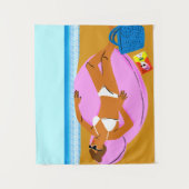 ビーチキーン – ピンク タペストリー (正面)