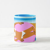 ビーチキーン – ピンク マグカップ (中央)