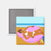 ビーチキーン – ピンク マグネット (正面/裏面)