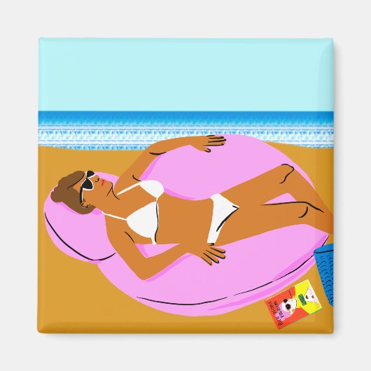 ビーチキーン – ピンク マグネット (正面)