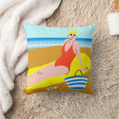 ビーチキーン – 黄色 クッション (ブランケット)