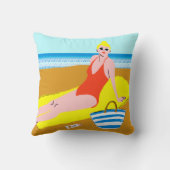 ビーチキーン – 黄色 クッション (裏面)