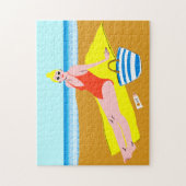 ビーチキーン – 黄色 ジグソーパズル (縦)