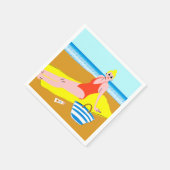 ビーチキーン – 黄色 スタンダードカクテルナプキン (角)