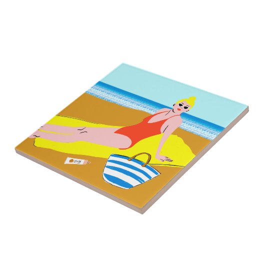 ビーチキーン – 黄色 タイル (側面)