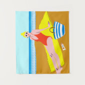 ビーチキーン – 黄色 タペストリー (正面)