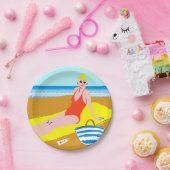 ビーチキーン-黄色 ペーパープレート (パーティー)