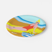 ビーチキーン-黄色 ペーパープレート (アングル)