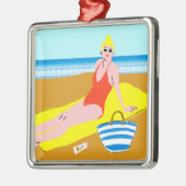 ビーチキーン – 黄色 メタルオーナメント (左)