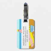 ビーチキーン-黄色 ラゲッジタグ (裏面縦)