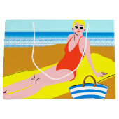 ビーチキーン – 黄色 ラージペーパーバッグ (正面)