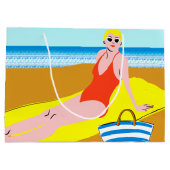 ビーチキーン – 黄色 ラージペーパーバッグ (裏面)