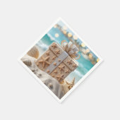 ビーチギフトとヒトデ スタンダードカクテルナプキン (角)