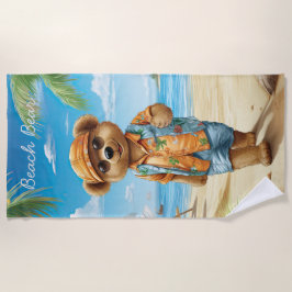 ビーチクマとサングラス ビーチタオル