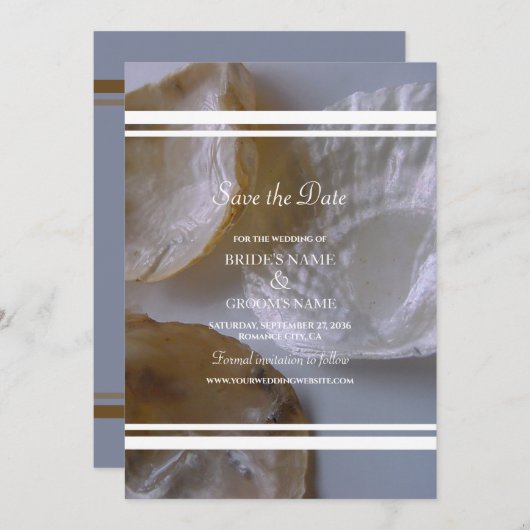 ビーチクラスムウェディング日付を保存 セーブザデート (正面/裏面)