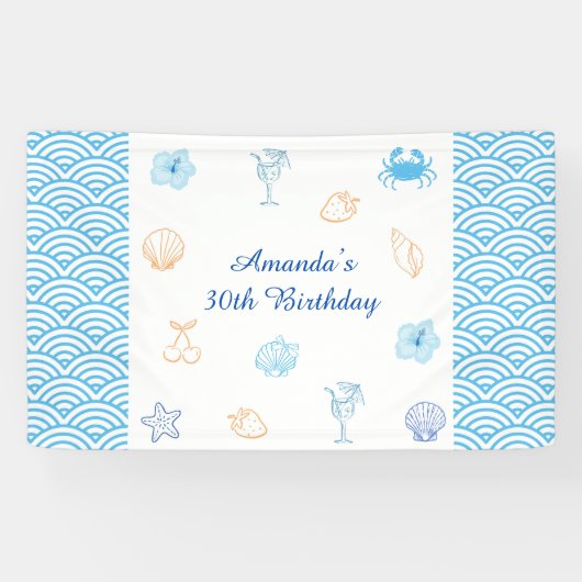 ビーチクラブの誕生日 横断幕 (横)