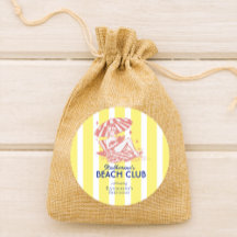 ビーチクラブイエローカバナストライプバースデーパーティー