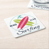 ビーチクラブサーフィン紙コースター スクエアペーパーコースター (アングル)