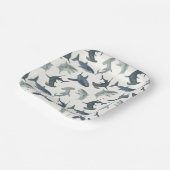 ビーチクラブシャークパーティープレート | 水色サメ ペーパープレート (傾斜あり)