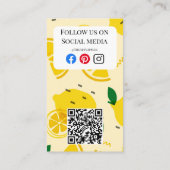 ビーチクラブジュースバーカフェレモネードレモンサンサニー 名刺 (裏面)