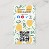 ビーチクラブジュースバーカフェレモネードレモンサンサニー 名刺 (裏面)