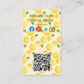 ビーチクラブジュースバーカフェレモネードレモンサンサニー 名刺 (裏面)