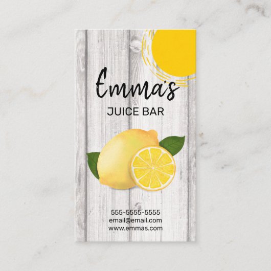 ビーチクラブジュースバーカフェレモネードレモンサンサニー 名刺 (正面)
