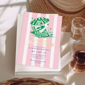 ビーチクラブピストライプンク女子バースデーパーティー金ゴールド 箔招待状