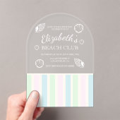 ビーチクラブ誕生日 アクリル招待状 (インサイチュ (ポータブル))