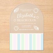 ビーチクラブ誕生日 アクリル招待状 (正面)