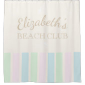 ビーチクラブ誕生日 シャワーカーテン (正面)