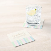 ビーチクラブ誕生日 スクエアペーパーコースター (インサイチュ)