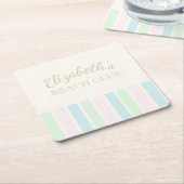 ビーチクラブ誕生日 スクエアペーパーコースター (アングル)