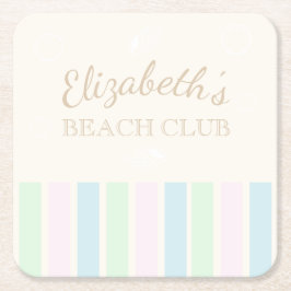 ビーチクラブ誕生日 スクエアペーパーコースター