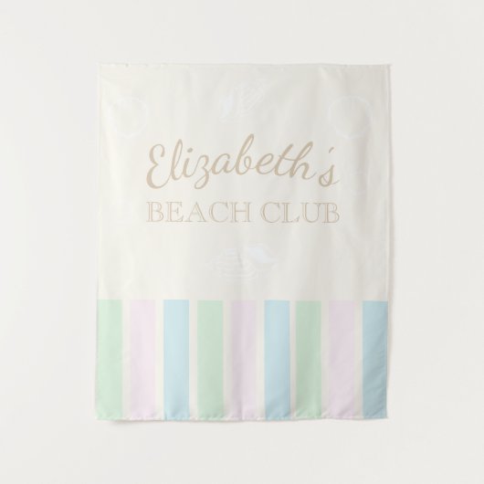 ビーチクラブ誕生日 タペストリー (正面)