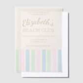 ビーチクラブ誕生日 ベラム紙招待状 (オフセット)