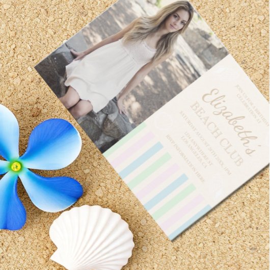 ビーチクラブ誕生日 招待状