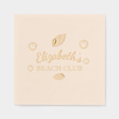 ビーチクラブ誕生日 箔ナプキン (正面)