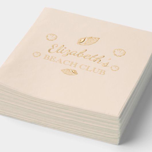 ビーチクラブ誕生日 箔ナプキン (詳細)