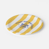 ビーチクラブ トースト オン ザ コースト イエロー ストライプ ペーパープレート (アングル)