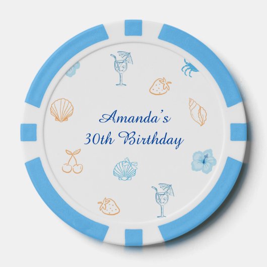 ビーチクラブ 誕生日 ポーカーチップ (正面)