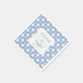 ビーチクラムシェルシーシェルの名結婚前 スタンダードカクテルナプキン (角)