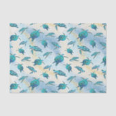 ビーチクリスマスウォーターカラーウミガメグリッター 薄葉紙 (正面)